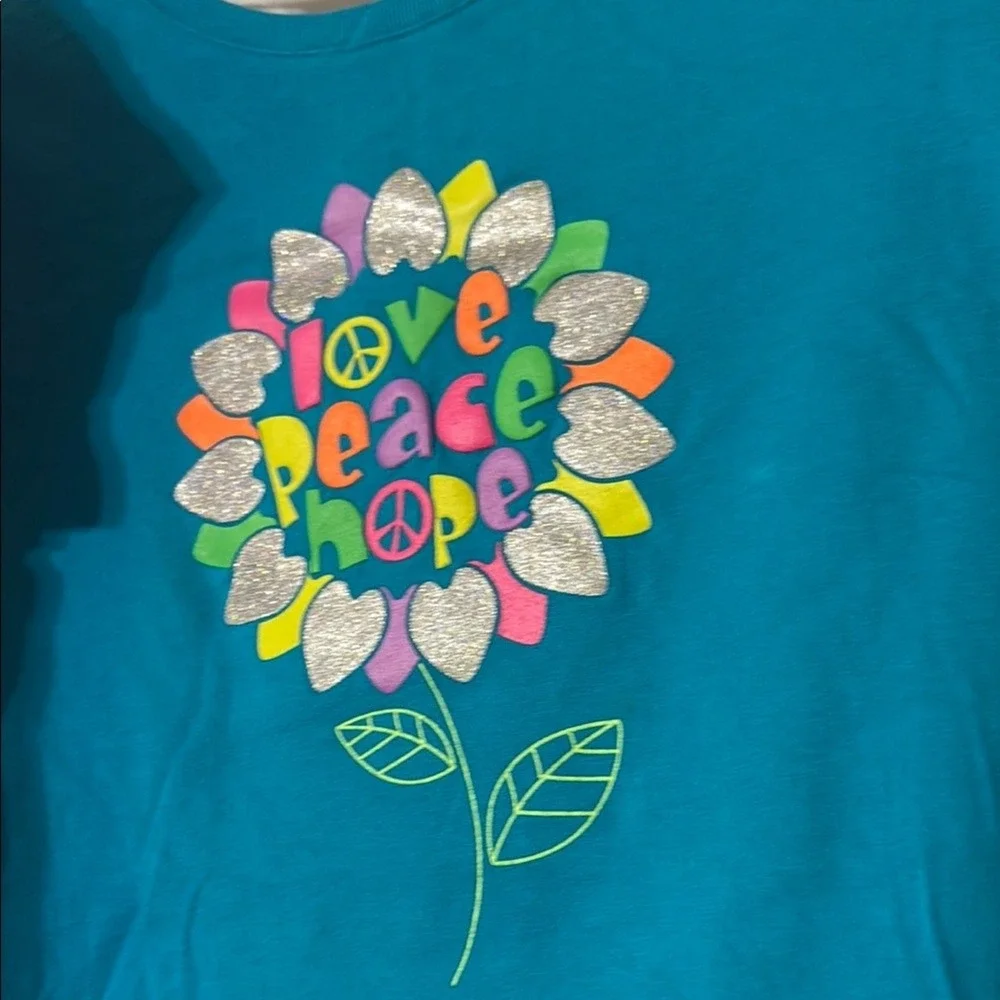 Circo Pink Purple Green and Blue‎ SSTees Vibrant Graphic Design (4) Size 14/16)